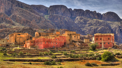scenic Berber village in the mountains of Morocco
