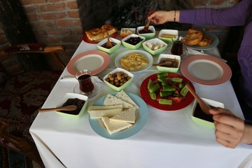 traditional turkish breakfast.turkey