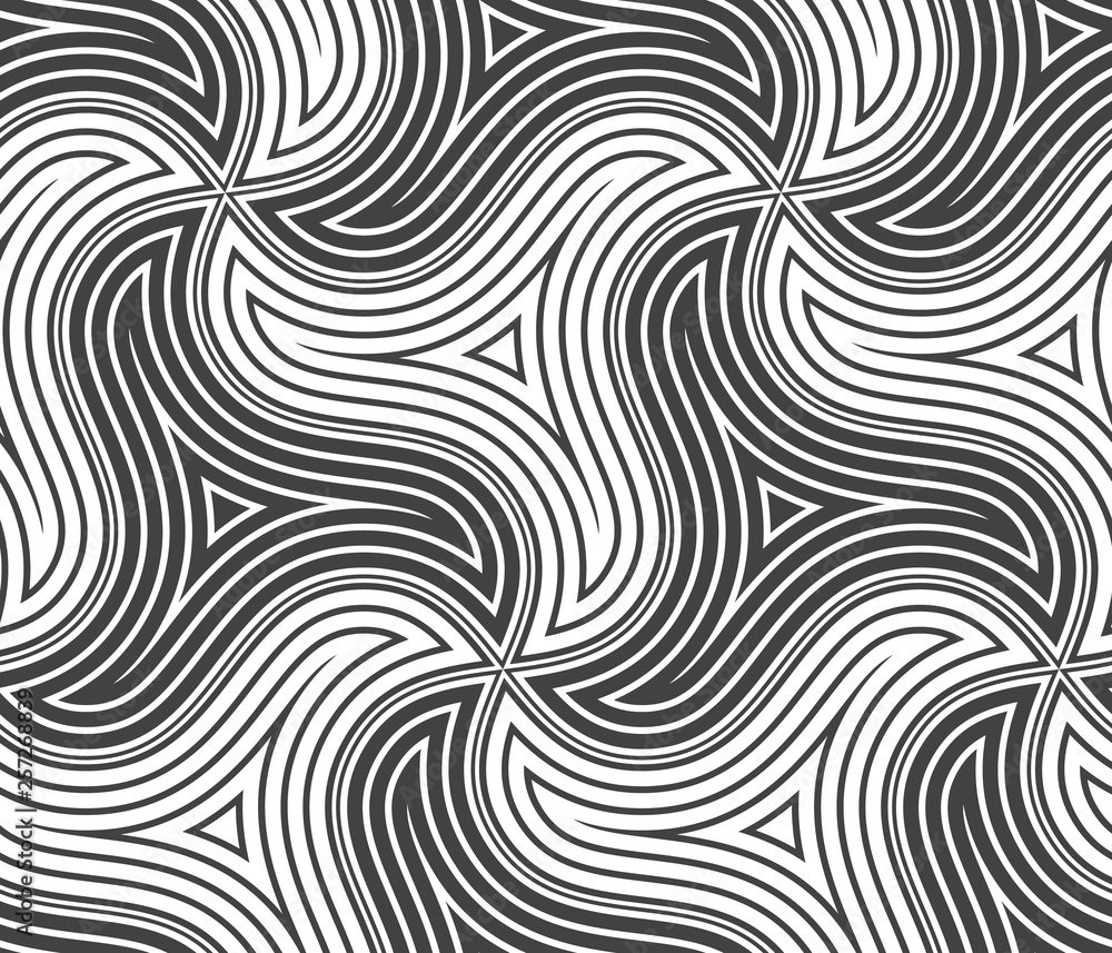 Poster seamless pattern with rotating figures. optical illusion of movement of forms in space.