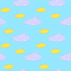 Fototapeta premium Kids seamless pattern with clouds.Can be used for wallpaper,fabric, web page background, surface textures.