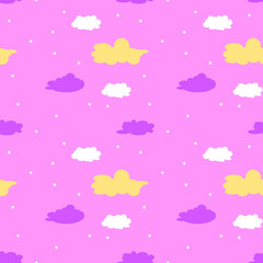 Kids seamless pattern with clouds.Can be used for wallpaper,fabric, web page background, surface textures.