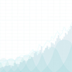 Abstract financial chart with uptrend line graph in stock market on blue background. Business chart. Graph chart of stock market investment trading. Trend of graph vector design.