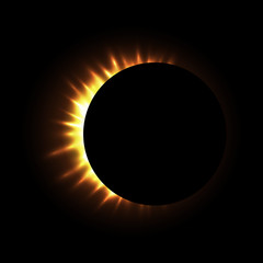 Obraz premium Total eclipse of the sun, eclipse background, vector illustration