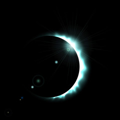 Total eclipse of the sun, eclipse background, vector illustration
