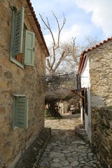old stone village homes on ida mountains (adatepe village).turkey