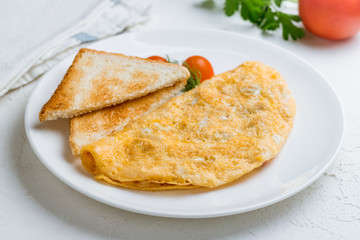 omelette breakfast on plate