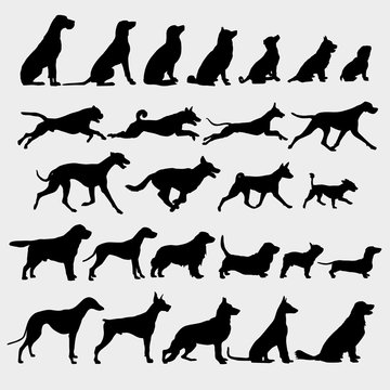 Black icon set dogs
