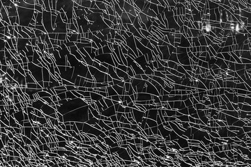 Cracked glass black and white monochrome background