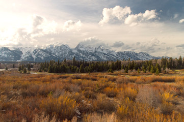 Tetons in spring;  Grand Teton NP;  Wyoming