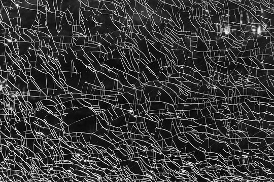 Cracked glass black and white monochrome background