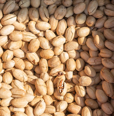 Nuts and dried fruits on the market