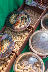 Nuts and dried fruits on the market