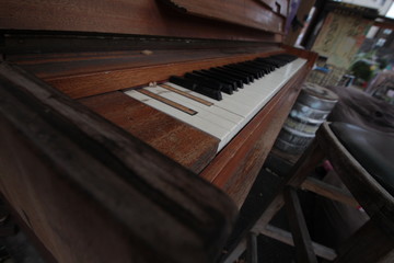 Fototapeta na wymiar Old vintage Piano keys