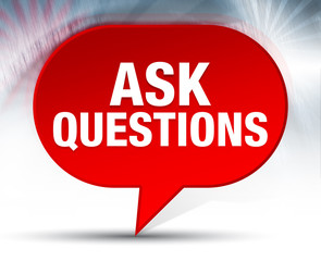 Ask Questions Red Bubble Background