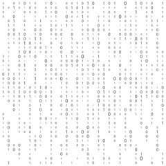 Background With Digits On Screen. binary code zero one matrix white background. banner, pattern, wallpaper. Abstract Matrix Background. Binary Computer Code. Coding. Hacker concept. Vector Background