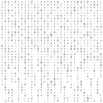 Background With Digits On Screen. binary code zero one matrix white background. banner, pattern, wallpaper. Abstract Matrix Background. Binary Computer Code. Coding. Hacker concept. Vector Background