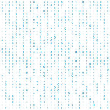 Background With Digits On Screen. binary code zero one matrix white background. banner, pattern, wallpaper. Abstract Matrix Background. Binary Computer Code. Coding. Hacker concept. Vector Background