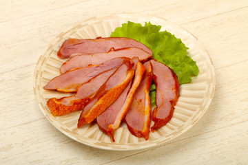 Sliced duck breast
