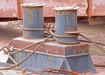 Big old rusty bollard