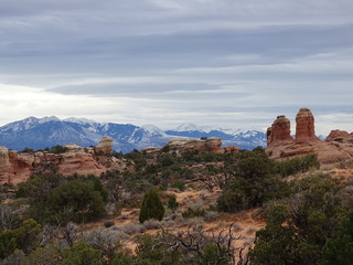 Arches, National Park in winter, USA