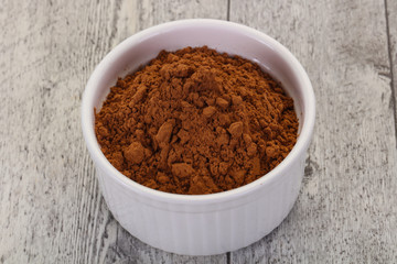 Cocoa powder in the bowl