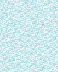 Monochrome wavy seamless texture with concentric circles. Repeating geometric pattern