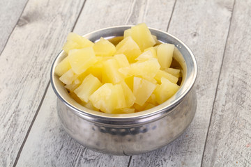 Marinated pineapple pieces