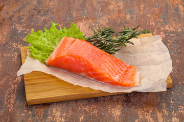 Piece of raw salmon