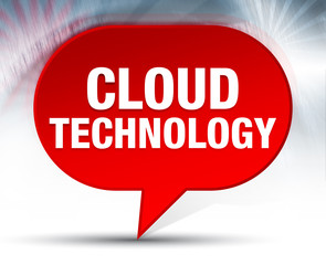 Cloud Technology Red Bubble Background