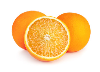 fresh orange isolated on white background