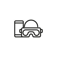 Fototapeta premium VR glasses with a smartphone icon. Vector illustration.