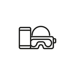 VR glasses with a smartphone icon. Vector illustration.
