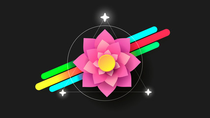 Lotus Symbol Yoga. Lotus Logo Vector. Beauty Logo. Vector Emblem. Vector Business Illustration.vector Illustration Art.