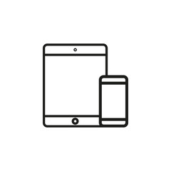 Simple smartphone with tablet icon. Vector illustration.