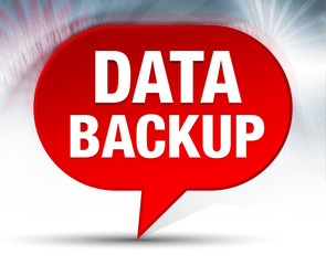 Data Backup Red Bubble Background
