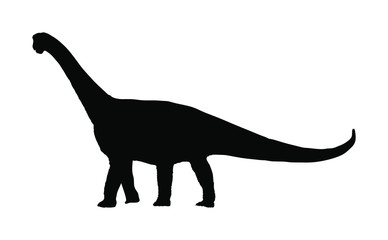 Brontosaurus vector silhouette isolated on white background. Dinosaurs symbol. Jurassic era. Dino sign.