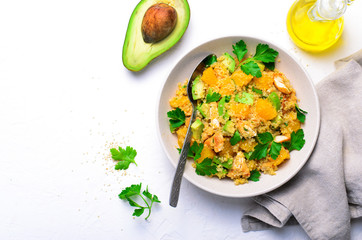 Quinoa Salad with Orange, Chicken and Avocado, Healthy Meal