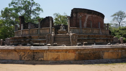 The Sacred Quadrangle with buddha, Ancient ruins Sri Lanka, Unesco ancient city Polonnaruwa, Sri...