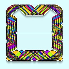 Colorful square frame in the style of random mosaic. Template of web banner, sale or discount, club party flyer, big data poster, fast invitation