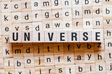 Universe word concept