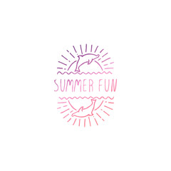 Hand Drawn Summer Slogan Isolated on White. Summer Fun