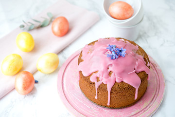 Easter cake on a light background