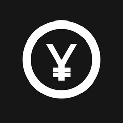 Japan yen sign, coin isolated on background. Money, currency icon. Cash symbol. Business, economy concept. Vector flat illustration