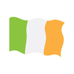 Waving flag of Ireland. Vector illustration design