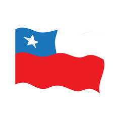 Waving flag of Chile. Vector illustration design