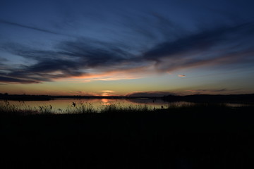 sunset over the lake