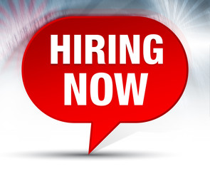 Hiring Now Red Bubble Background