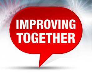 Improving Together Red Bubble Background