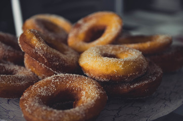  Homemade donuts with sugar on top