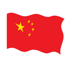 Waving flag of China. Vector illustration design